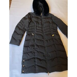 Karl Lagerfeld Paris Womens  Down Coat Jacket  Winter Quilted  Black Size L